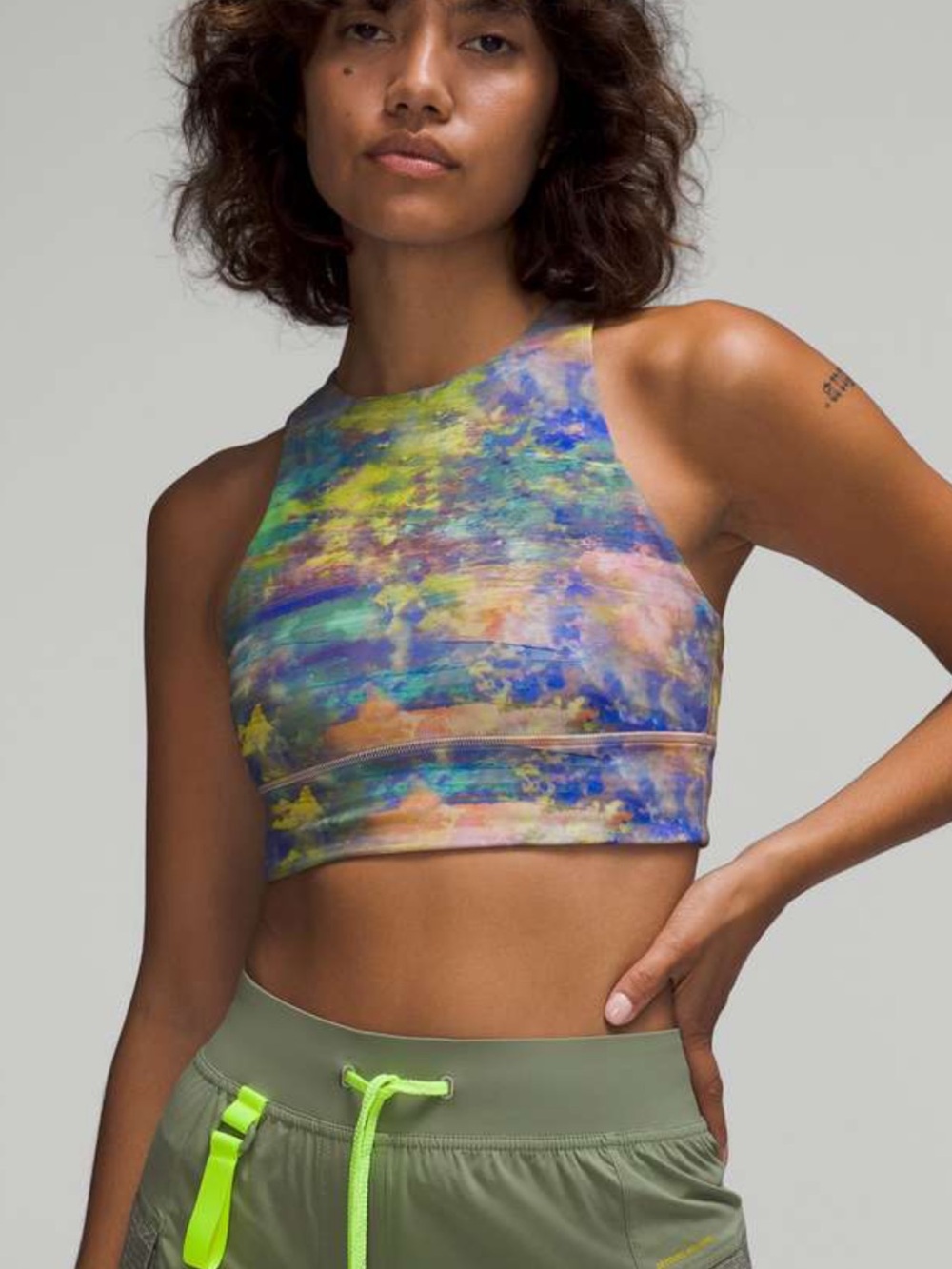 Lululemon Energy High-Neck Longline Tough Bra B-D in Altered Nature Multi Size 6